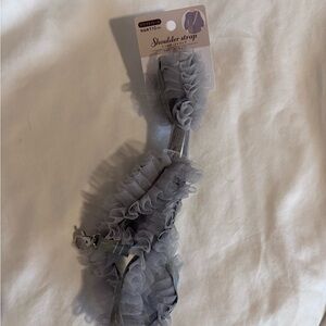 Smartphone Shoulder Strap with Ruffle Trim in Light Gray